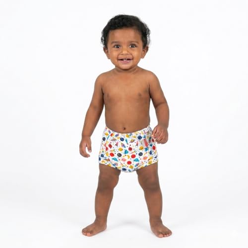 VParents Padded Underwear for Babies and Toddlers with 3 Layers of Cotton Padding Potty Training Pull Up & Diaper-Free Time (1-2 Years) Galaxy - Image 1