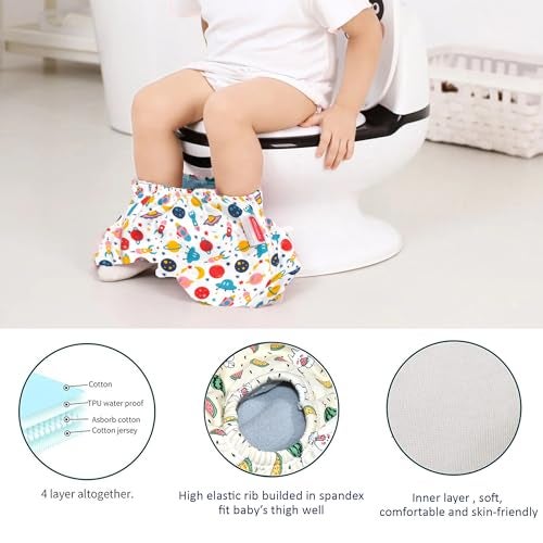 VParents Padded Underwear for Babies and Toddlers with 3 Layers of Cotton Padding Potty Training Pull Up & Diaper-Free Time (1-2 Years) Galaxy - Image 3