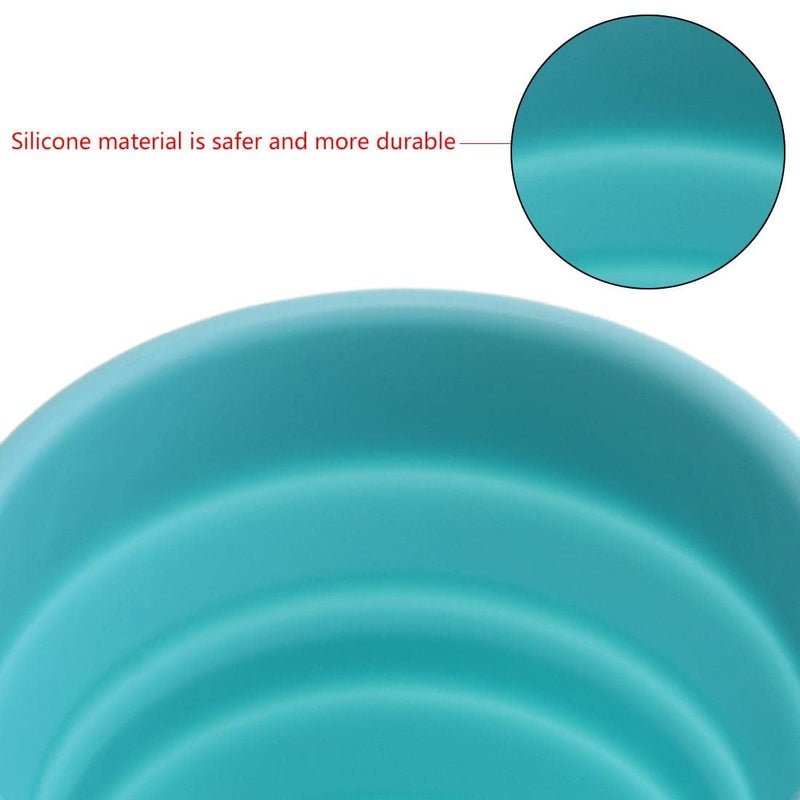 Ramkuwar Collapsible Cups with Lid Silicone Folding Camping Water Cup Set of 2 Expandable Drinking Cup 200ML Portable Foldable Water Cups for Camping Outdoor Hiking Travel Picnic Blue Colour - Image 2