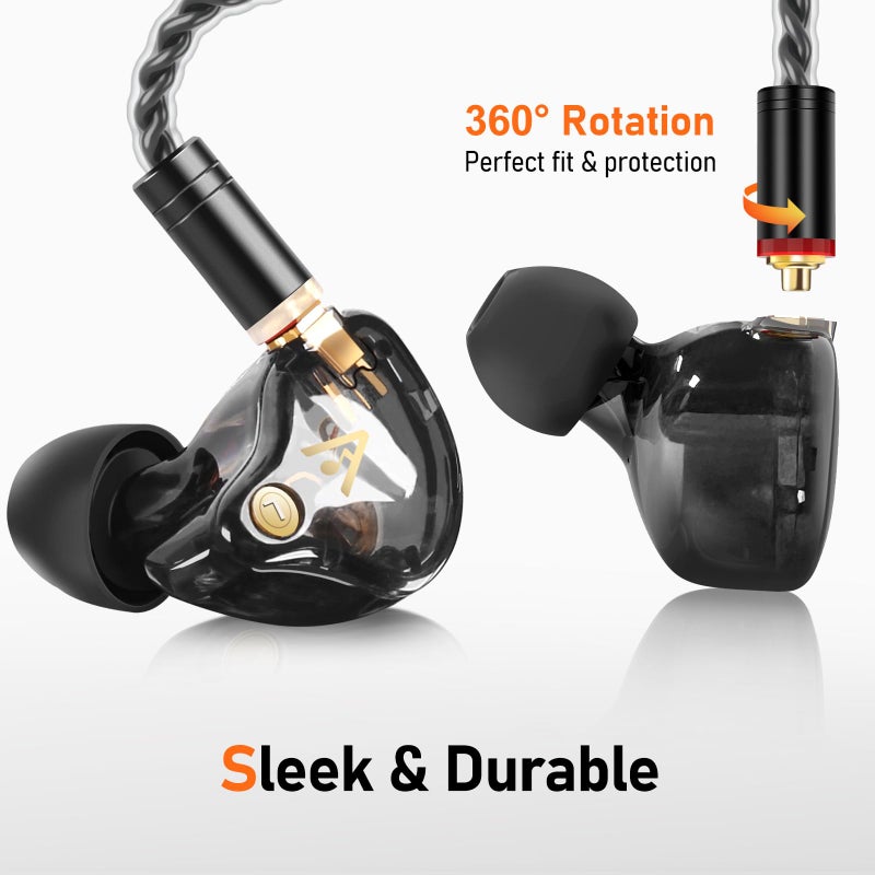 Audiovance Vibes 202ML Wired Earbuds - HiFi in Ear Headphones for iPhone 5â€“14, Noise Isolating Ear Buds w/ Mic - Clear Sound, Deep Bass, Comfort-Fit Earphones - MMCXâ€“LTN, Silver Plated Cord, Carrying Case - Image 5