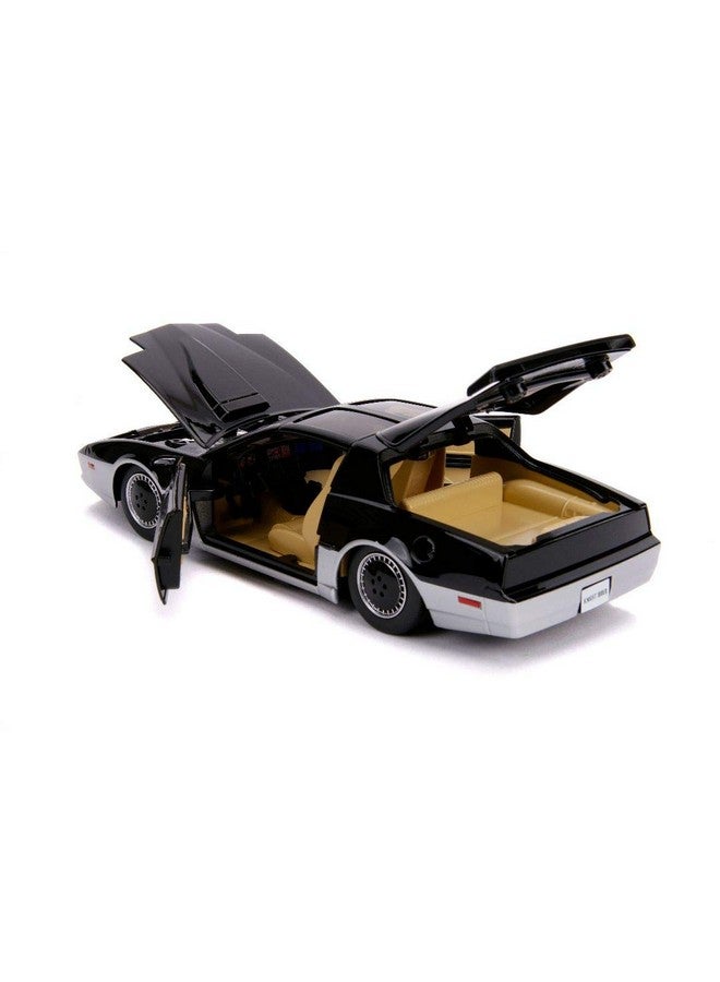 Jada Toys لعبة جادا هوليوود رايدز ك Knight Rider K.A.R.1982 بونتياك فايربيرد 1: 24 سيارة مصنوعة من المعدن مع ميزة الإضاءة، أسود لامع / فضي - Image 4