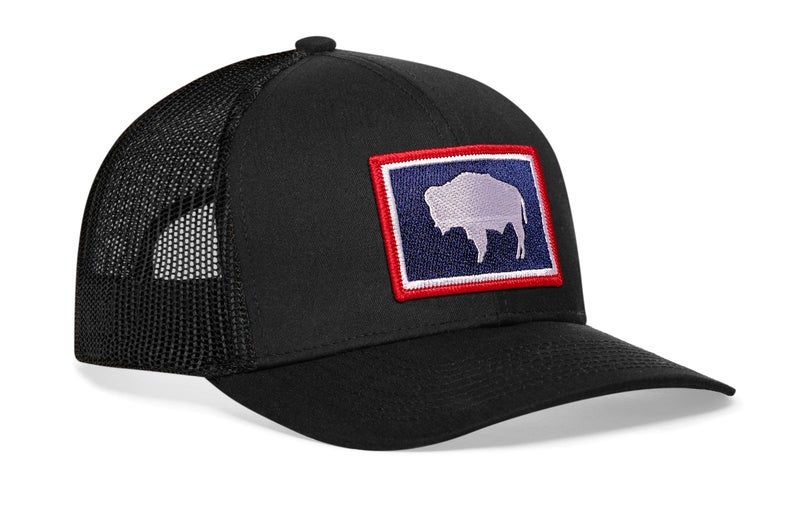 HAKA Wyoming Hat – Wyoming Flag Trucker Hat WY Baseball Cap Snapback Golf Hat (Black) - Image 1