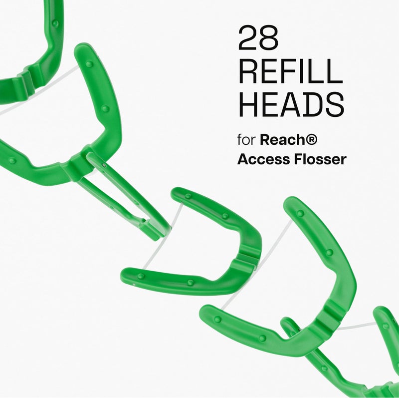 REACH رؤوس إعادة تعبئة جهاز تنظيف الأسنان REACH Ultraclean، بنكهة النعناع، مزيل للبلاك للأسنان، مقاوم للتمزق، للمناطق التي يصعب الوصول إليها، للعناية بالفم، خالي من PFAS، للبالغين والأطفال، عبوة واحدة، 28 قطعة - Image 2
