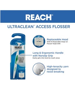 REACH REACH Ultraclean Access Flosser Refill Heads, Mint, Plaque Remover for Teeth, Shred Resistant, for Hard to Reach Areas, Oral Care, PFAS Free, for Adults & Kids, 1 Pack, 28 Count  - Image 3