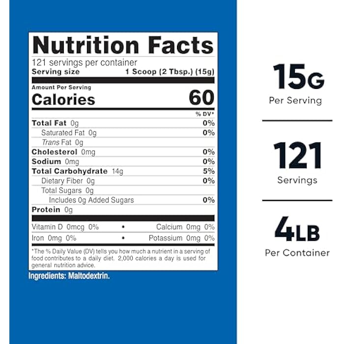 Nutricost مسحوق مالوديكسترين من نوتريكوست 4 أرطال - خالي من الجلوتين، غير معدل وراثيًا - Image 2