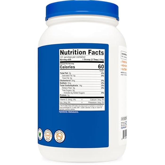 Nutricost مسحوق مالوديكسترين من نوتريكوست 4 أرطال - خالي من الجلوتين، غير معدل وراثيًا - Image 5