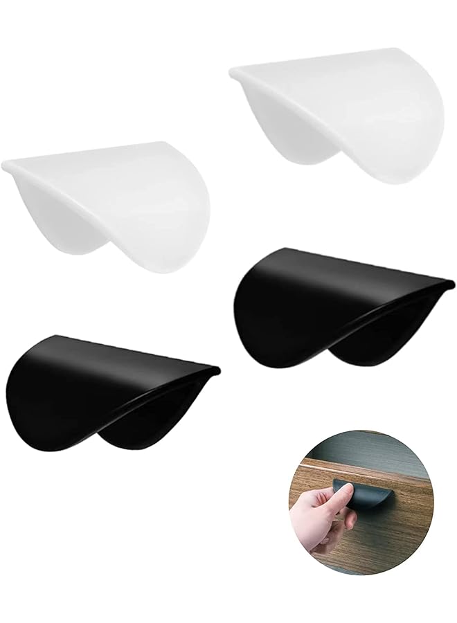 promass 4pcs Self Adhesive Handles - Balcony Door Handles - Cabinet Drawer Handles - Self Adhesive Plastic Handles - for Cabinets, Windows, Sliding Doors, Easy to Open Handles - Image 1