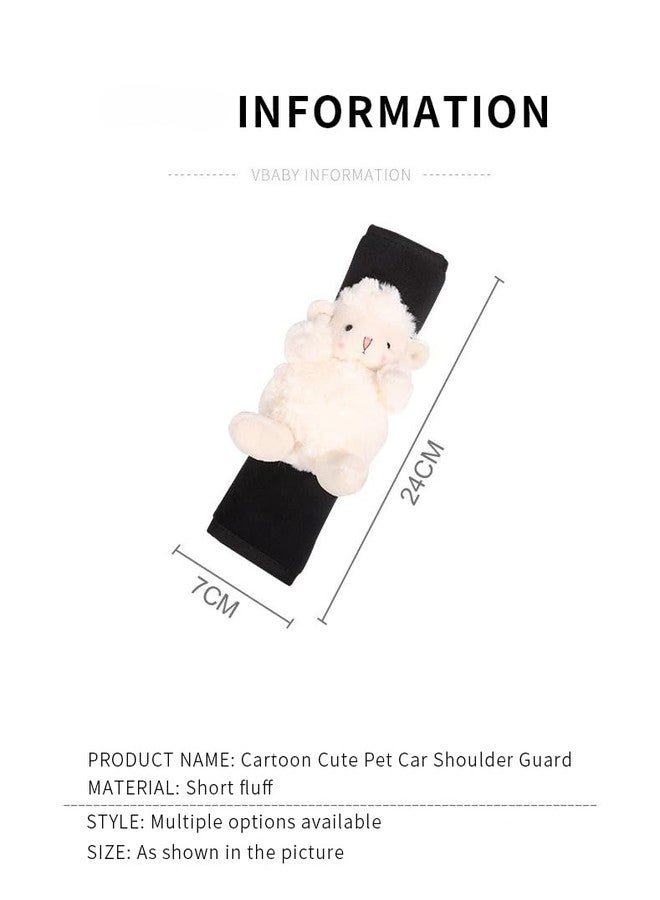 BNTR Car Seat Belt Cover Stocking Stuffers Cute Fluffy Pig Frog Sheep Dinosaur Safety Seatbelt Shoulder Pad Auto Accessory Neck Cushion Protector Seatbelt Shoulder Protector Nice Gift (Frog) - Image 2