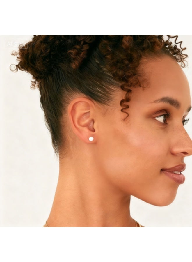 Four-prong Set Diamond Huggie Hoop Earrings (C-shaped) - Image 2