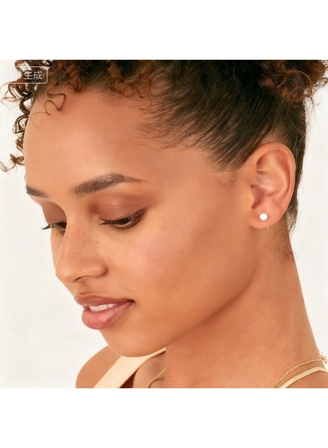 Four-prong Set Diamond Huggie Hoop Earrings (C-shaped) - Image 3