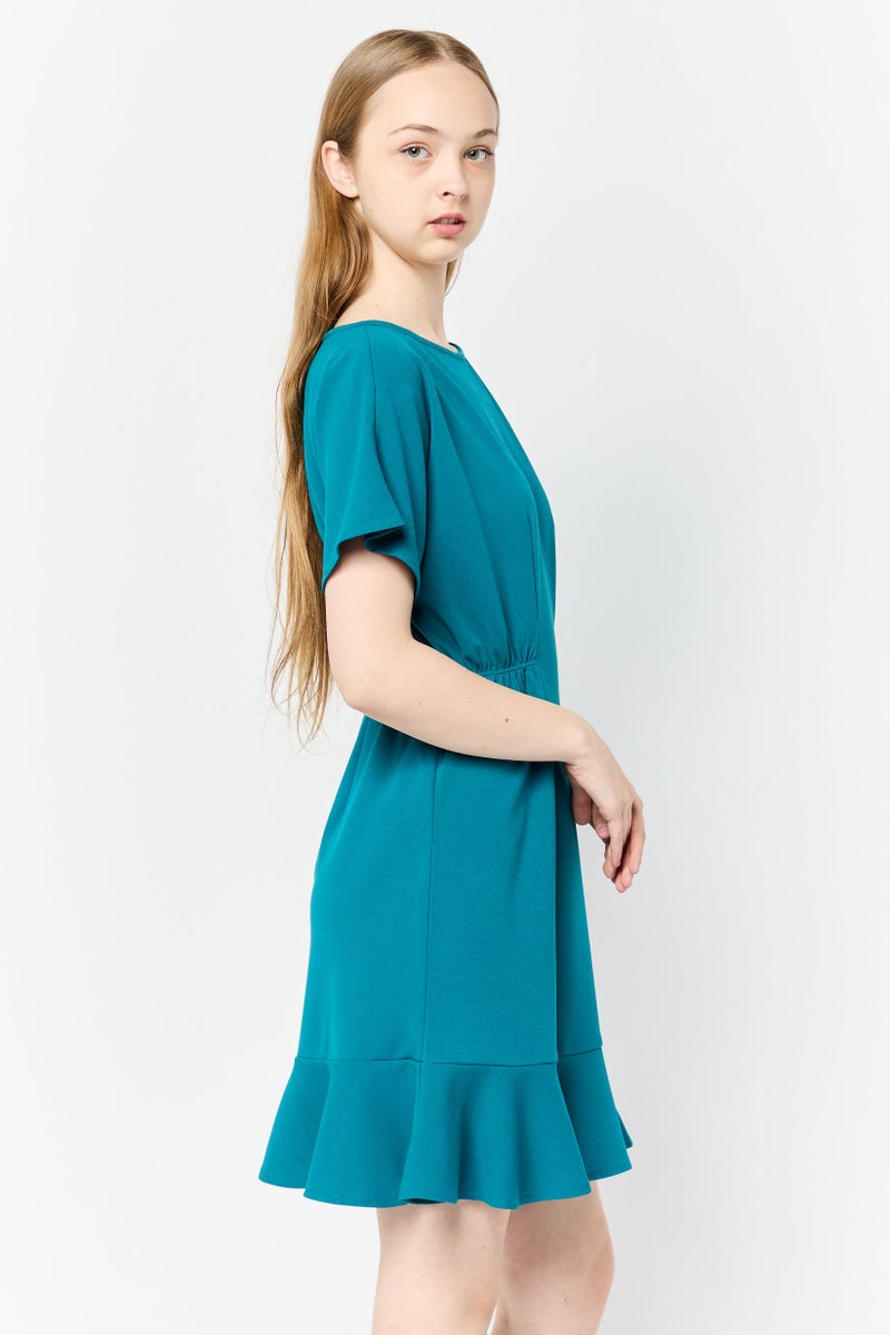 Donna Morgan Women Ruched Fit And Flare Dress, Green - Image 2