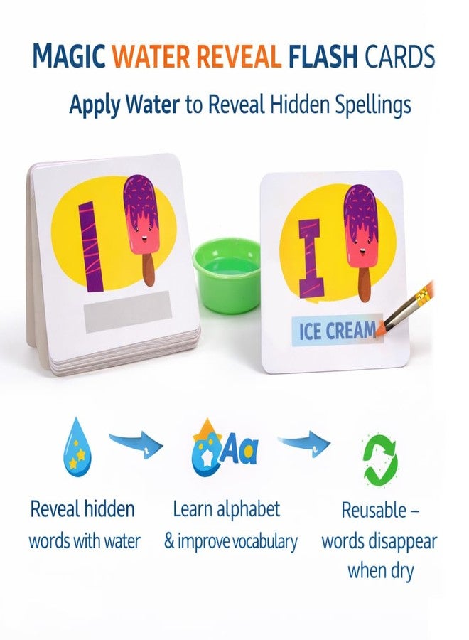 TOY FUN Magical Water Flashcards for Kids, A to Z Alphabet Learning, Reusable Two Sided, Spelling Practice, for 3-5 Year Old Kids. - Image 5