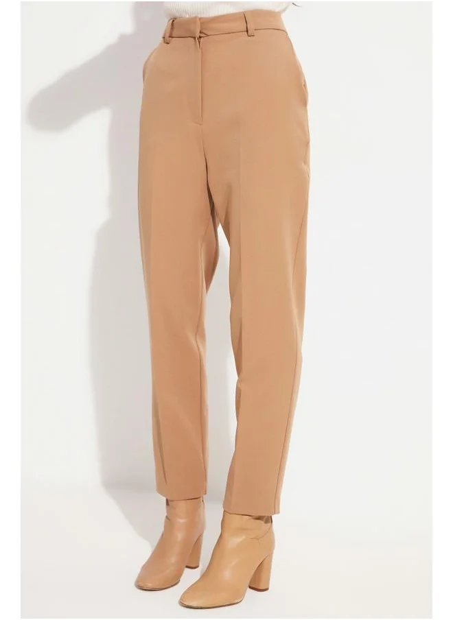 جون June Straight Fit Woven Trouser Beige