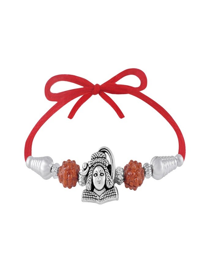 Okos Rhodium Plated Rakshadbandhan Rakhi Combo of 3 Religious Lord Shiva, Trishul and Mahakaal Rakhi Bracelet For Dearest Bhai/Bhaiya/Brother CO1000485RHD - Image 3