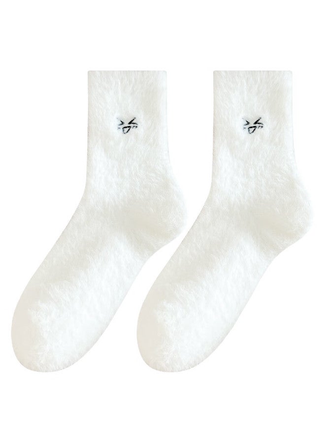 Miiow Women's Sleep Socks, Mink Fleece Autumn And Winter Floor-lined Thick Coral Fleece Postpartum Maternity Socks