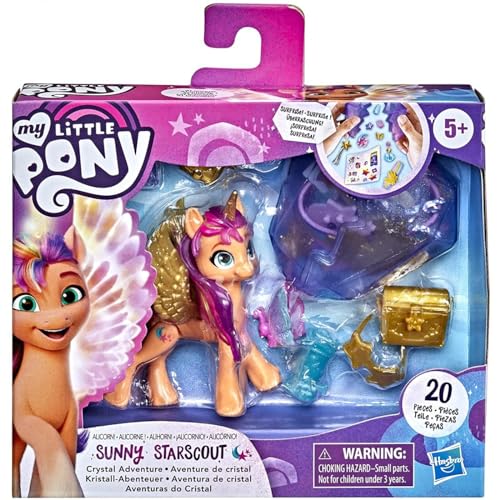My Little Pony: A New Generation Movie Crystal Adventure Alicorn Sunny Starscout - 3-Inch Alicorn-Style Toy, Surprise Accessories, Bracelet - Image 1
