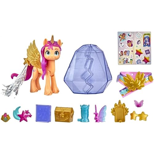 My Little Pony: A New Generation Movie Crystal Adventure Alicorn Sunny Starscout - 3-Inch Alicorn-Style Toy, Surprise Accessories, Bracelet - Image 2
