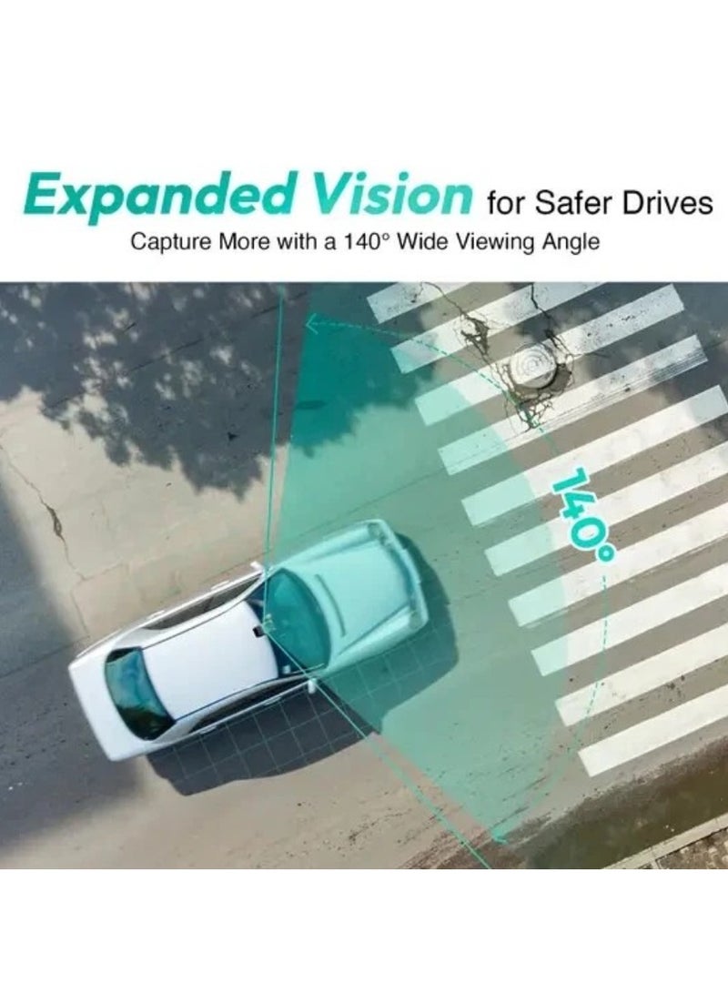 360 كاميرا سيارة 360 G300H – بدقة 1296P HD، رؤية ليلية، اتصال WiFi، عدسة واسعة الزاوية، وتسجيل حلقي - Image 2