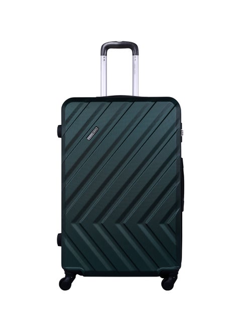 Chevron 24-Inch (Medium) ABS Hard Case Checked-In Luggage Trolley Bag with 4 Spinner Wheels and Lock - Army Green