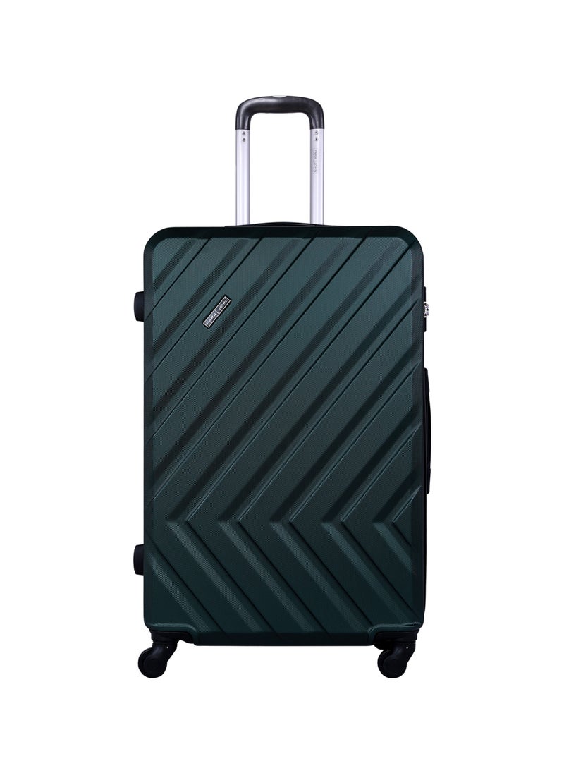 PARAJOHN Chevron 24-Inch (Medium) ABS Hard Case Checked-In Luggage Trolley Bag with 4 Spinner Wheels and Lock - Army Green  - Image 1