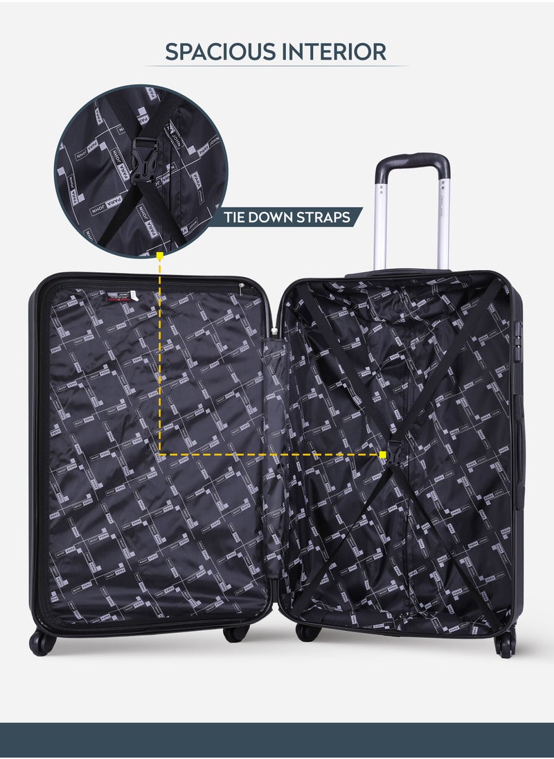 PARAJOHN Chevron 24-Inch (Medium) ABS Hard Case Checked-In Luggage Trolley Bag with 4 Spinner Wheels and Lock - Army Green  - Image 3
