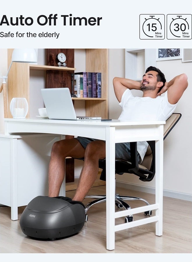 RENPHO Foot Massager Machine with Heat Shiatsu Deep Kneading, Delivers Relief for Tired Muscles and Plantar Fasciitis, Fits Feet Up to Men Size 12(Black) - Image 5