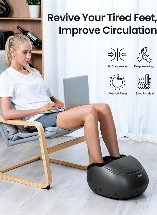 RENPHO Foot Massager Machine with Heat Shiatsu Deep Kneading, Delivers Relief for Tired Muscles and Plantar Fasciitis, Fits Feet Up to Men Size 12(Black) - Image 2