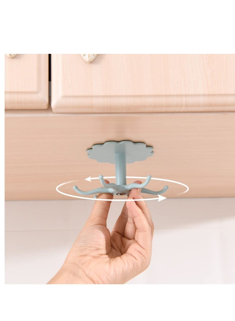 IBAMA - 2 Pieces  of Six Hooks Wall Mounted Hole Free Hanger - Image 1
