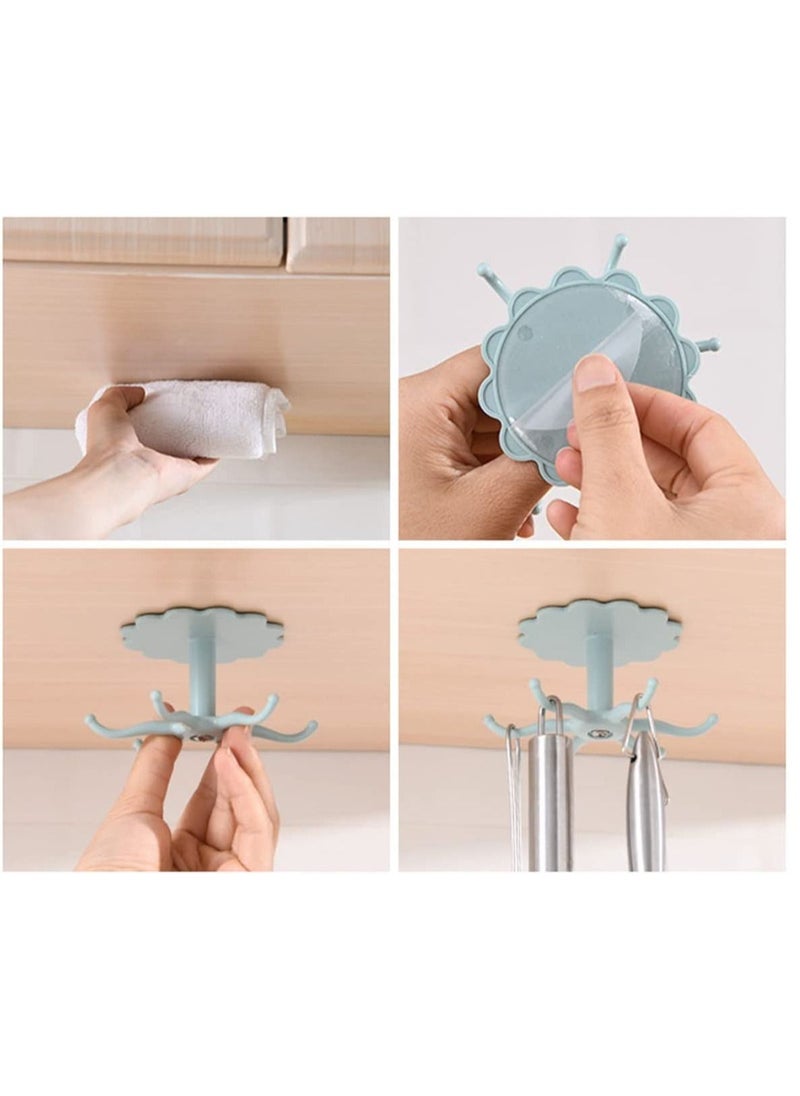 IBAMA - 2 Pieces  of Six Hooks Wall Mounted Hole Free Hanger - Image 1