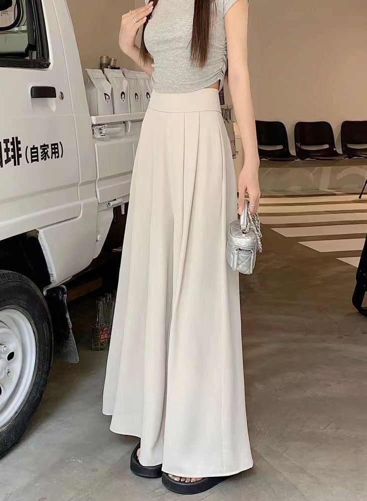 women casual full-length loose pants high waist casual full length pants fashion versatile slim fit wide leg pant - Image 3