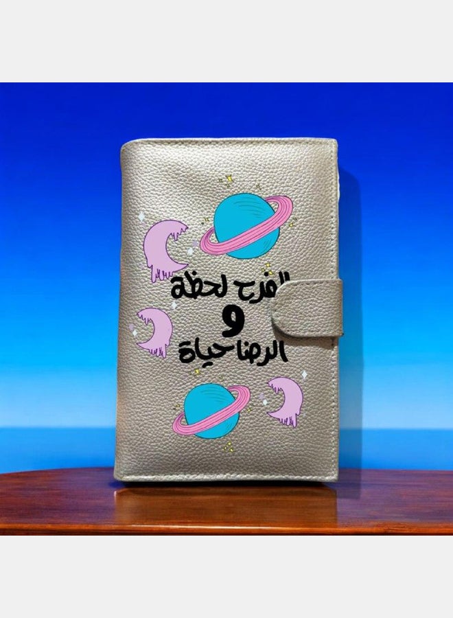 محفظة جلدية نسائية - جلد صناعي - فضي - طباعة على جانب واحد - Image 2