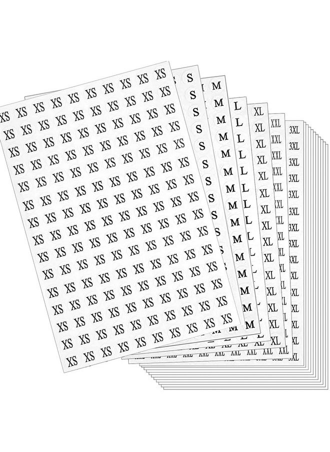 DERAYEE 4200 Pcs Clothing Size Round Stickers, 1/2” Labels Sticker White Adhesive Apparel Circle Size Labels 7 Sizes (Xs/S/M/L/Xl/Xxl/Xxxl)  - Image 1
