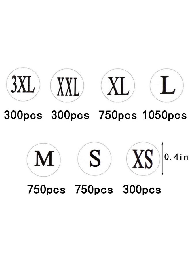 DERAYEE 4200 Pcs Clothing Size Round Stickers, 1/2” Labels Sticker White Adhesive Apparel Circle Size Labels 7 Sizes (Xs/S/M/L/Xl/Xxl/Xxxl)  - Image 2