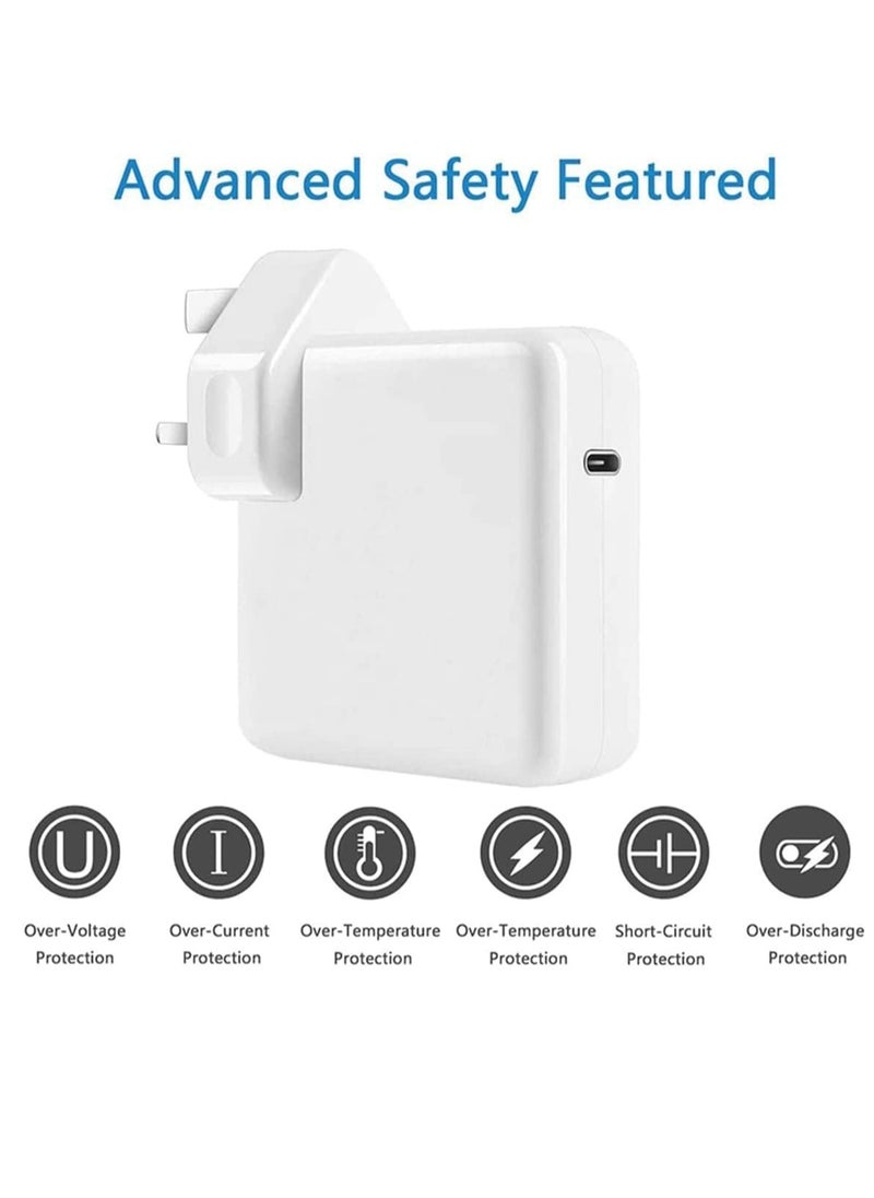 96W USB-C Fast Charger Replacement Type C Power Adapter Compatible With MacBook Pro 16/15/14/13'', for MacBook Air, MacBook 12'', Included USB C to C Cable (6.57ft/2m)
