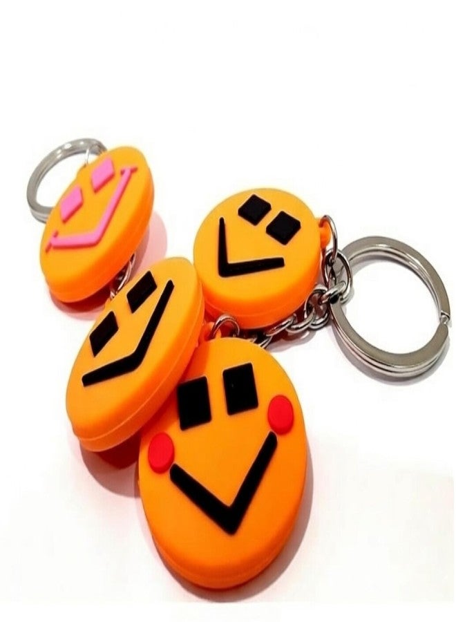 GENERIC Birthday Party Return Gift Ideas: Multicolour Rubber Smiling Ball Key Chain Key Rings - Set of 2 for Kids, Boys, Girls - Unisex - All Ages - Image 3