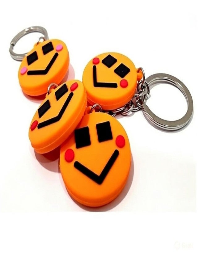 GENERIC Birthday Party Return Gift Ideas: Multicolour Rubber Smiling Ball Key Chain Key Rings - Set of 2 for Kids, Boys, Girls - Unisex - All Ages - Image 2