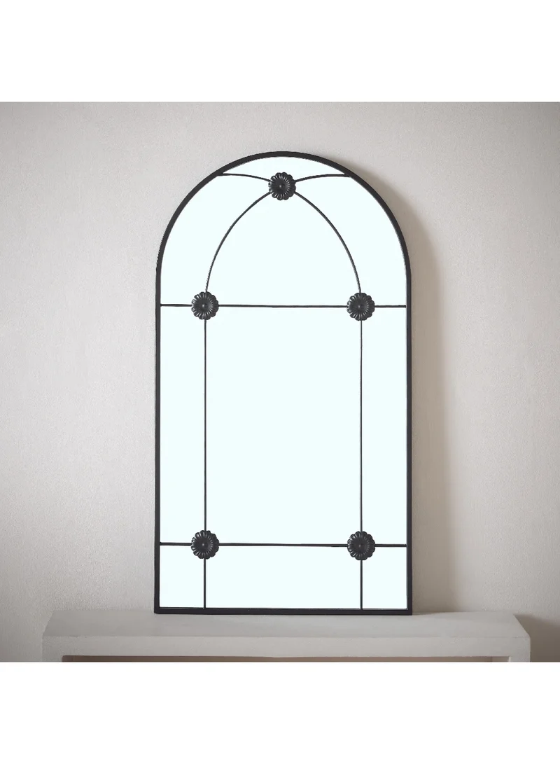 Home Box Fresco Metal Frame Windowpane Wall Mirror 90 x 2.5 x 50 cm
