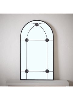 Home Box Fresco Metal Frame Windowpane Wall Mirror 90 x 2.5 x 50 cm  - Image 1