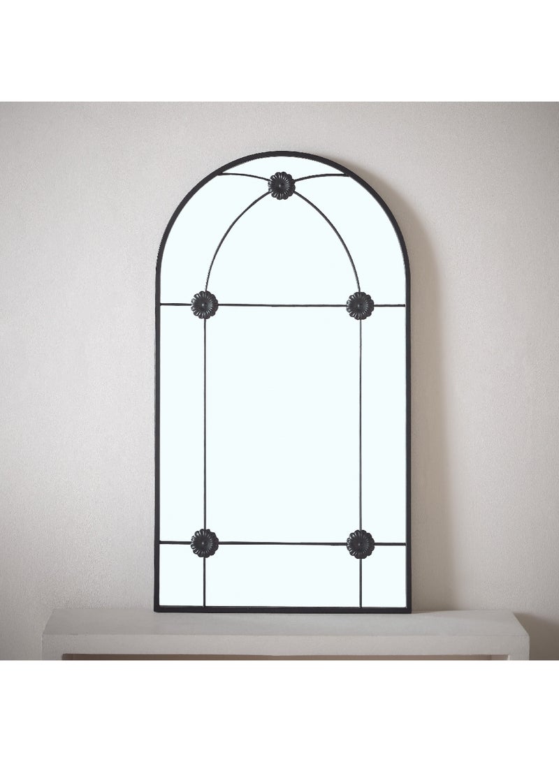 Home Box Fresco Metal Frame Windowpane Wall Mirror 90 x 2.5 x 50 cm - Image 1