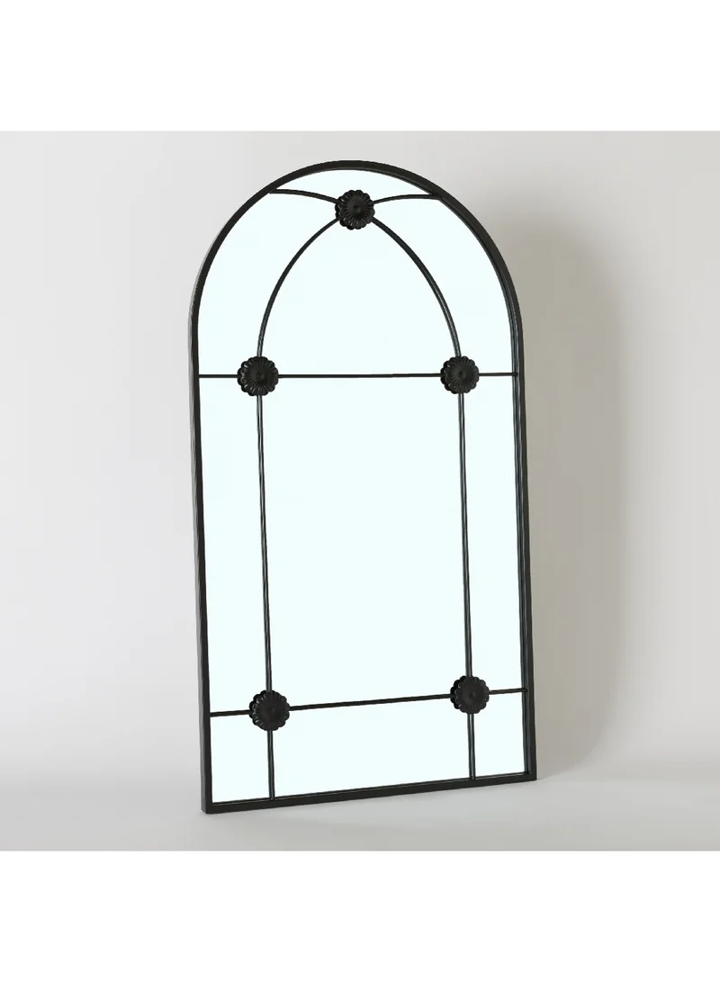 Home Box Fresco Metal Frame Windowpane Wall Mirror 90 x 2.5 x 50 cm