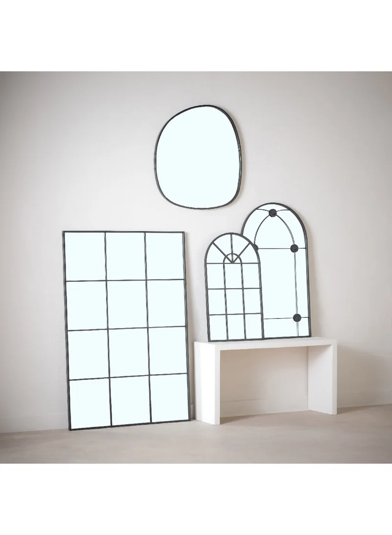 Home Box Fresco Metal Frame Windowpane Wall Mirror 90 x 2.5 x 50 cm