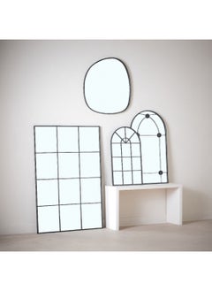 Home Box Fresco Metal Frame Windowpane Wall Mirror 90 x 2.5 x 50 cm  - Image 4
