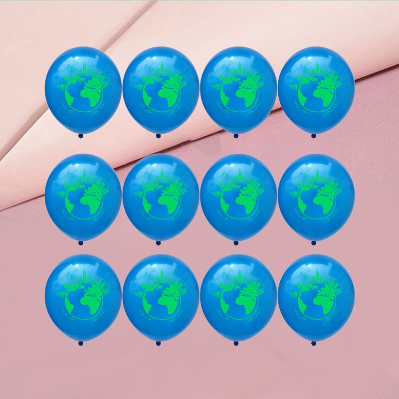 📦 100 بالون لافت للانتباه 12 إنش خريطة العالم كرات لاتكس للإحتفالات الزرقاء - Image 5