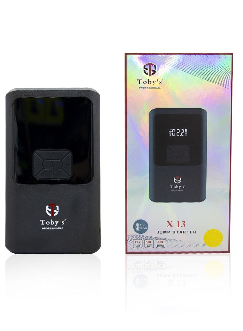 توبيز باور بانك X13 بقوة 10000 مللي أمبير في الساعة و37 وات في الساعة من توبي مع مضخة نفخ هواء للسيارات - مضخة هواء ضاغط الهواء - Image 1