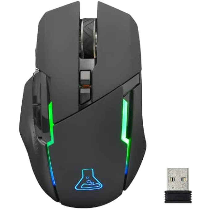 THE G-LAB KULT CAESIUM WIRELESS RECHARGEABLE GAMING MOUSE - GAMING MOUSE WIRELESS HIGH PERFORMANCE 7200 DPI, LED RGB 6 BUTTONS ERGONOMIC GAMING MOUSE COMPATIBLE WITH PC PS4 PS5 XBOX ONE - 2023 - Image 1