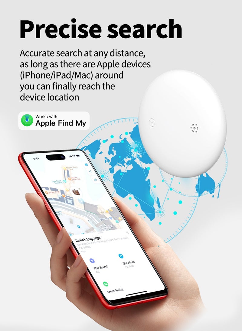 بكارنست متتبع الذكي لخدمة Apple Find My (لمنصة iOS فقط) – جهاز مضاد للفقدان ماءمؤدي بتصنيف IPX67 ل حقائب الأطفال، محافظ المال وحقائب السفر (اللون الأبيض) - Image 3