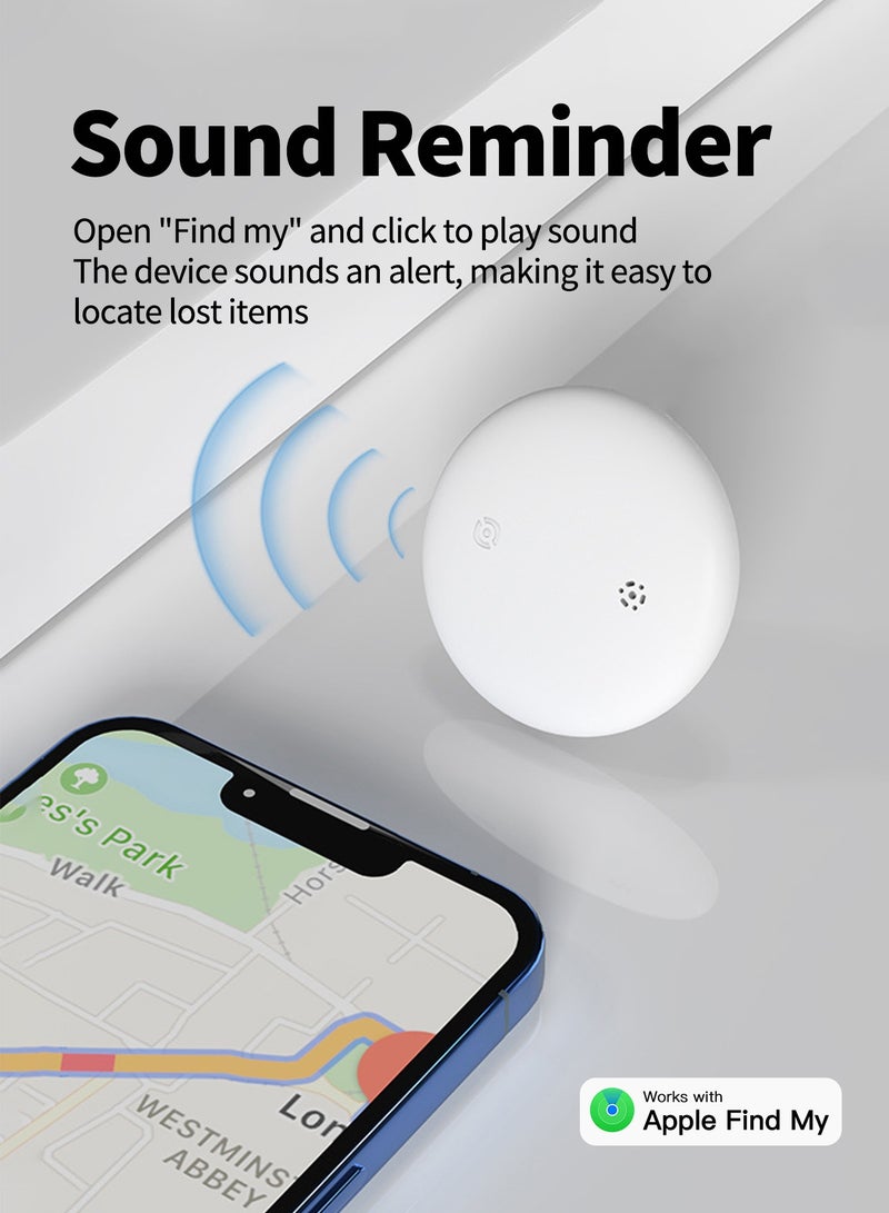 بكارنست متتبع الذكي لخدمة Apple Find My (لمنصة iOS فقط) – جهاز مضاد للفقدان ماءمؤدي بتصنيف IPX67 ل حقائب الأطفال، محافظ المال وحقائب السفر (اللون الأبيض) - Image 4