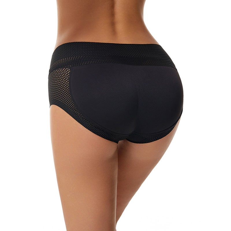 Fake butt lifter panties female fixed pad buttocks artifact peach buttocks, buttocks, hips, and hips without trace and pad shaping 6696 black M - Image 1