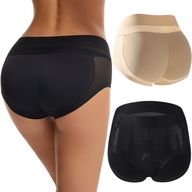 Fake butt lifter panties female fixed pad buttocks artifact peach buttocks, buttocks, hips, and hips without trace and pad shaping 6696 black M - Image 4