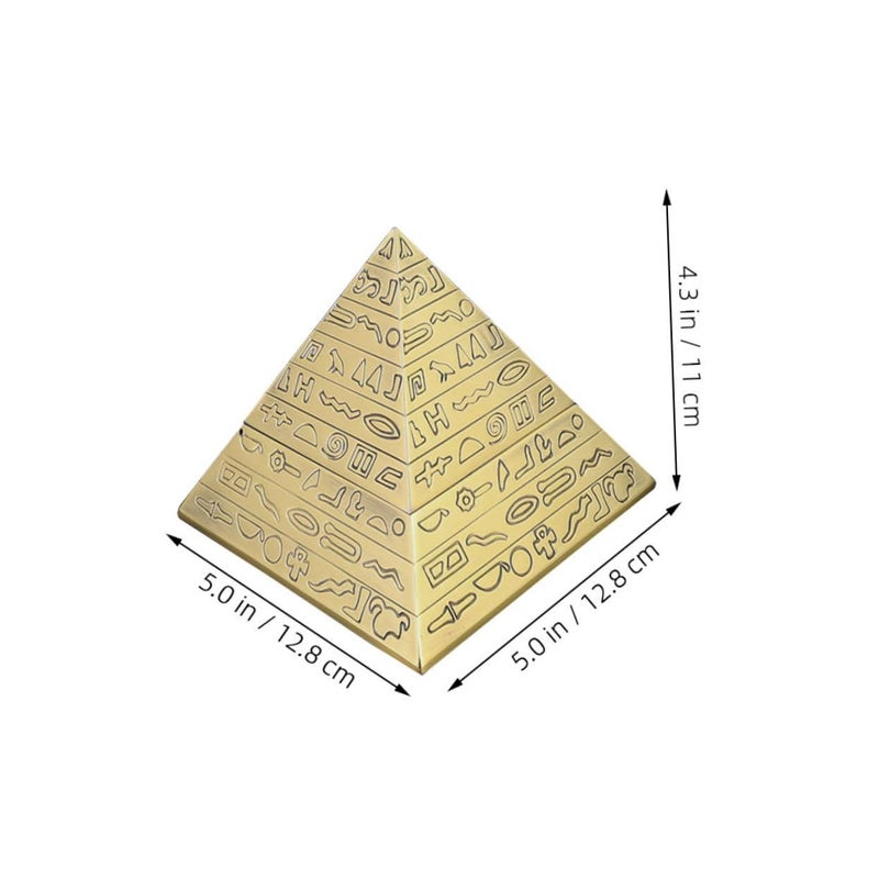 Vintage Retro Pyramid Ashtray Windproof Metal Desktop Decor European Style - Image 3